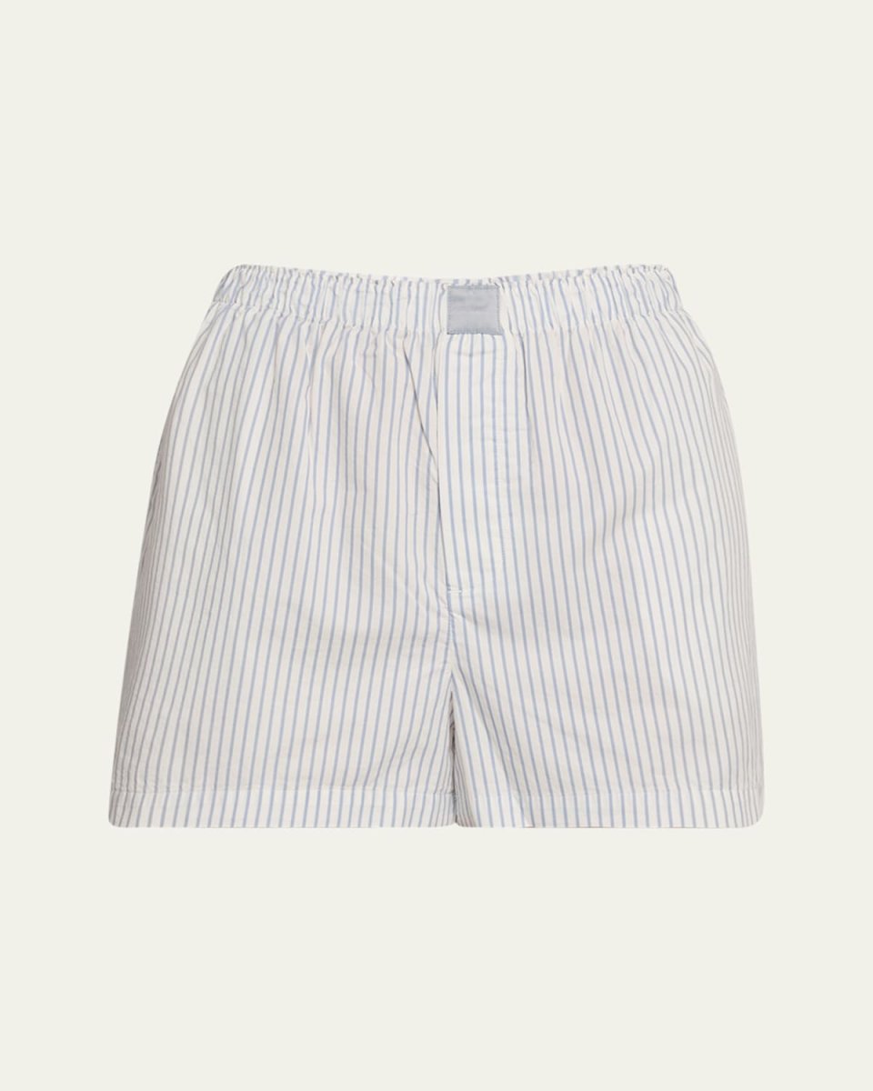 Cotton Poplin Striped Shorts